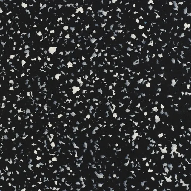 Acabado Noche: plástico reciclado negro con fragmentos blancos