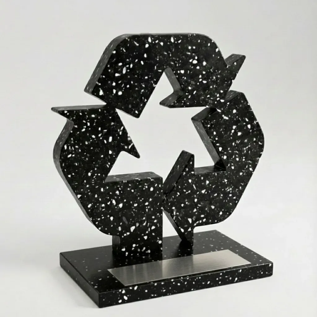 Galvano con placa de detalle en plástico reciclado