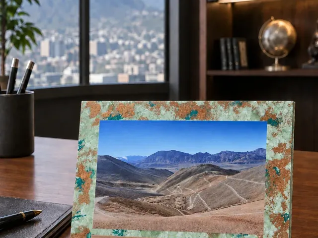 Reconocimiento de escritorio Descubrimiento La Coipita para Teck Resources, placa de cobre grabada fabricada por Revivir